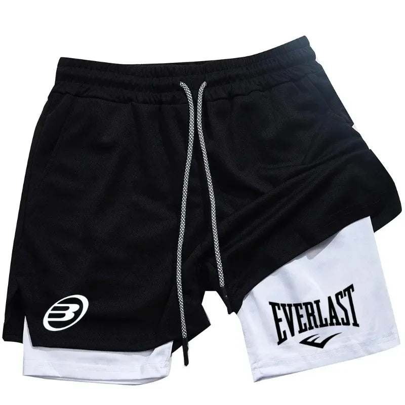 EVERLAST men's summer fashion shorts, comfortable and quick-drying, suitable for gym, jogging, training and other sports occasio
