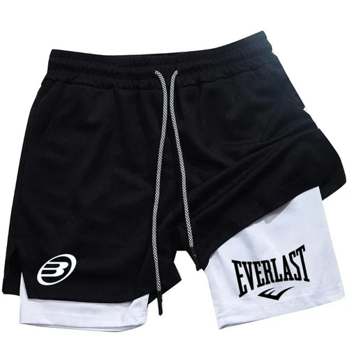 EVERLAST men's summer fashion shorts, comfortable and quick-drying, suitable for gym, jogging, training and other sports occasio