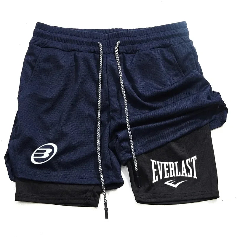 EVERLAST men's summer fashion shorts, comfortable and quick-drying, suitable for gym, jogging, training and other sports occasio