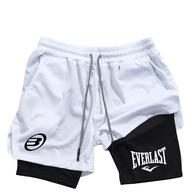 EVERLAST men's summer fashion shorts, comfortable and quick-drying, suitable for gym, jogging, training and other sports occasio